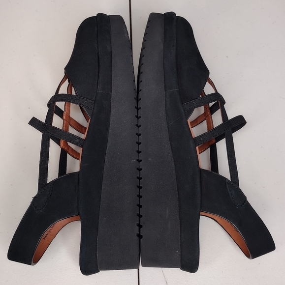 Lamour Des Pieds Women's Black Leather Open Toe Strappy Platform Sandals Sz 8.5M - Picture 4 of 16